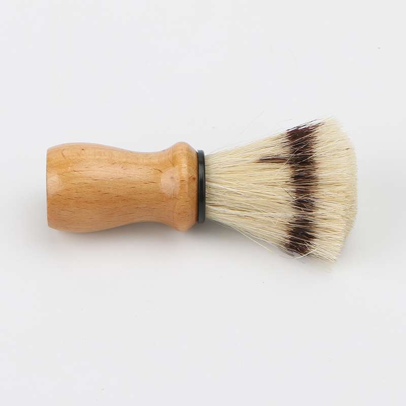 D810 cheaper Hair Salon Tool, barber use horse hair beech Natural Wood Handle Shaving brush