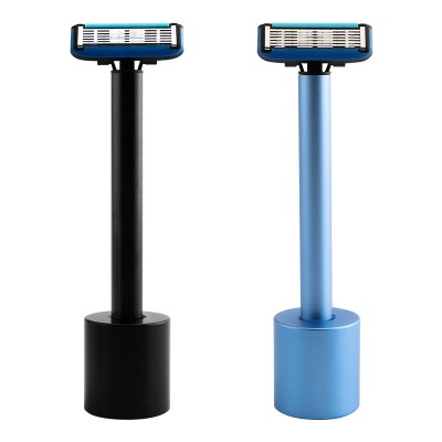 New arrival shavette 6 blade system razor cartridge men shaving razor stand