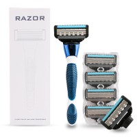 High quality 5 blade + 1 trimmer blade mens shaving system razor blade